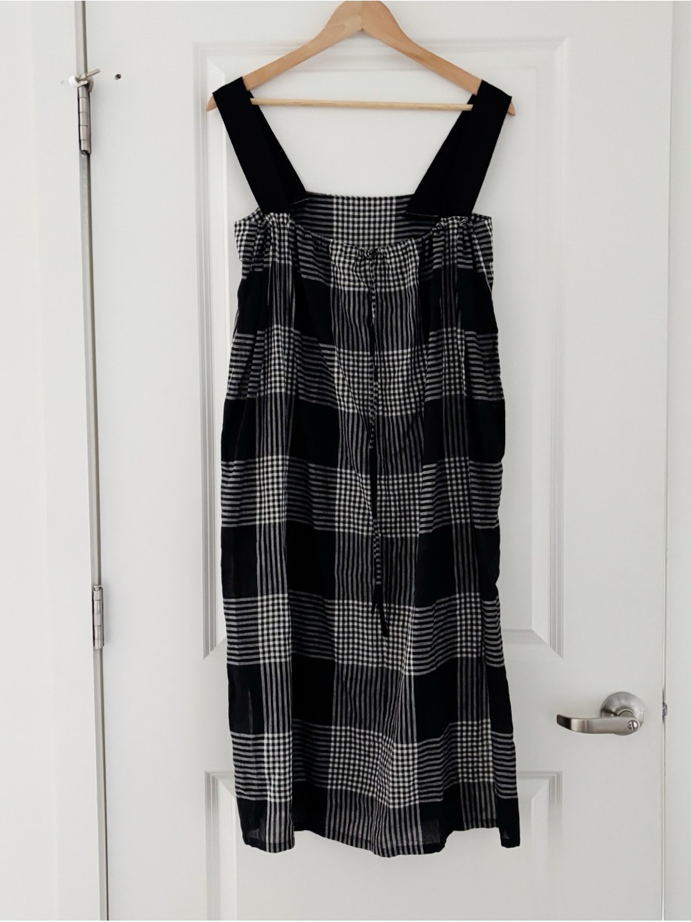 Two New York Sheer Plaid Slip Midi Dress Minimalist Handwoven Cotton One Size - Picture 2 of 10